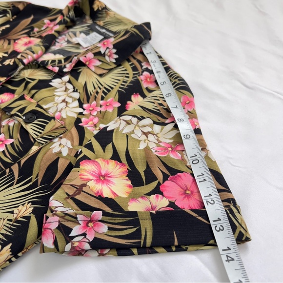 Sag Harbor Hawaiian Pink Pistachio Floral Button-Up Shirt Blouse Women’s Small - Picture 7 of 9